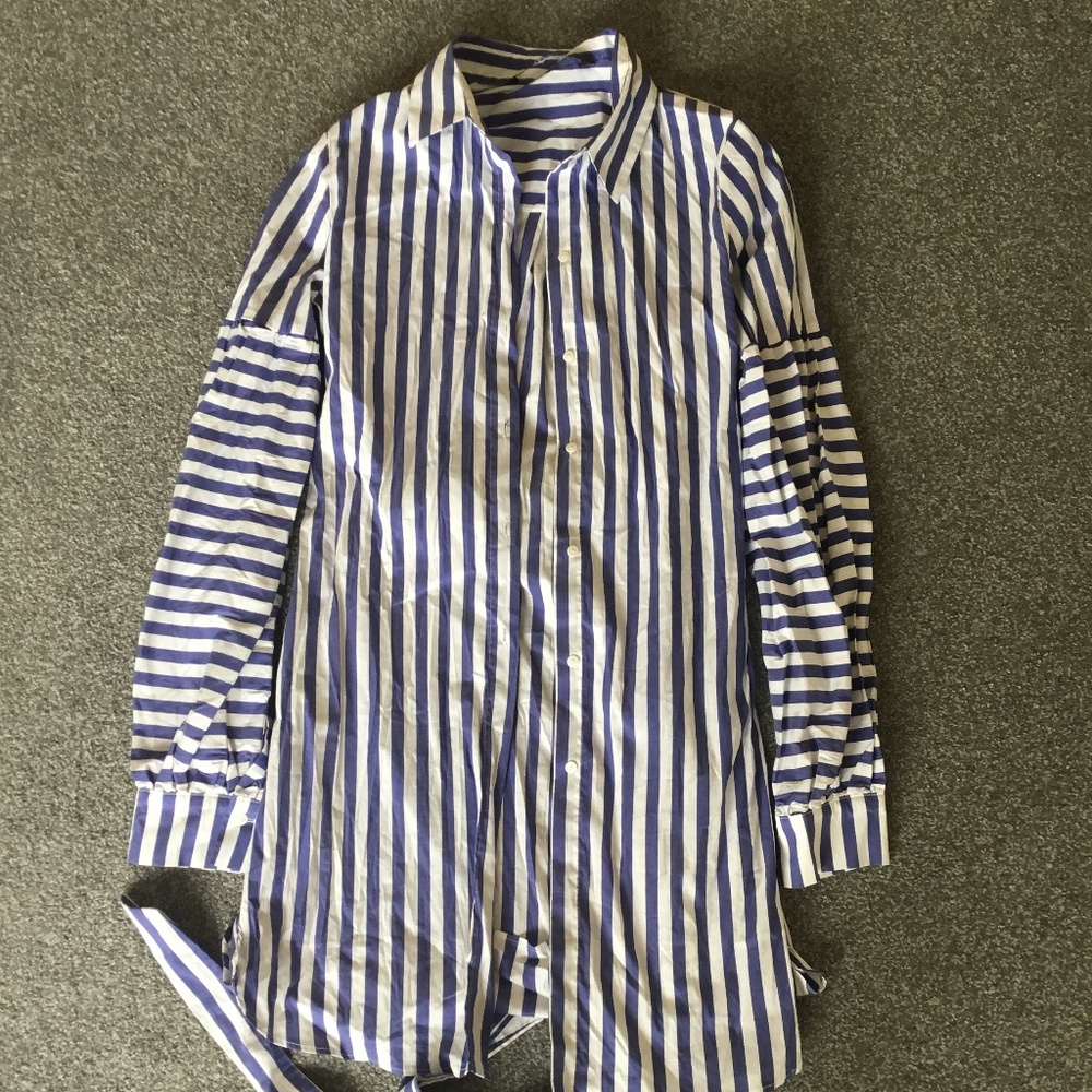 Zara Buttoned Striped Dress